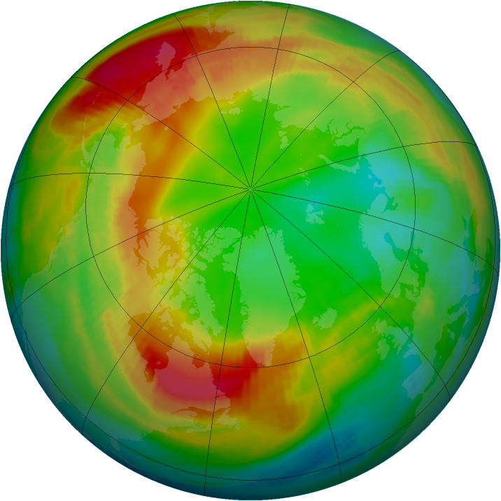 Arctic ozone map for 07 February 2000